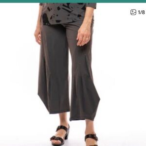 Porto BROWN BELDEN SIDE PLEAT PANT Lagenlook Barrel Balloon Fit Size L